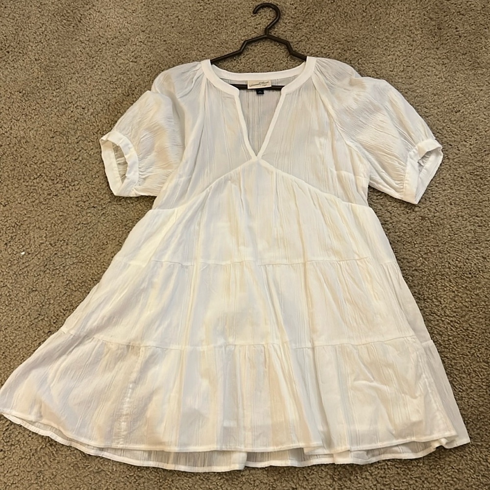 White Tiered Ruffle Dress